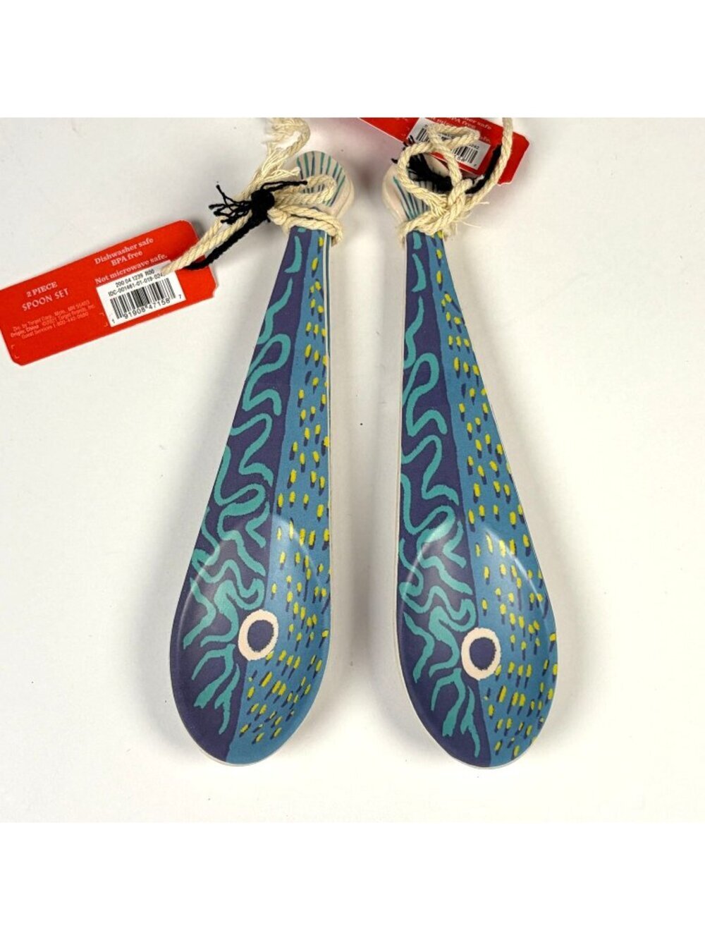 Opalhouse Melamine Fish Pattern Spoon Set 2 Sets 4 Spoons
